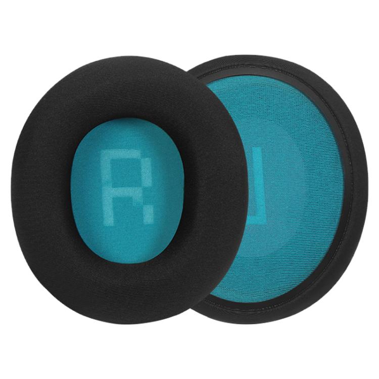 1 Pair Ice Silk Cloth Earphone Replacement Earpads Pads For Skullcandy Slyr Pro(Black Lake Blue Net) - Earmuff & Pad by buy2fix | Online Shopping UK | buy2fix