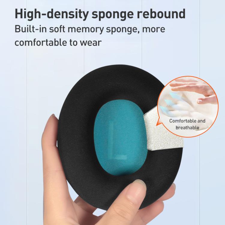 1 Pair Ice Silk Cloth Earphone Replacement Earpads Pads For Skullcandy Slyr Pro(Black Green Net) - Earmuff & Pad by buy2fix | Online Shopping UK | buy2fix