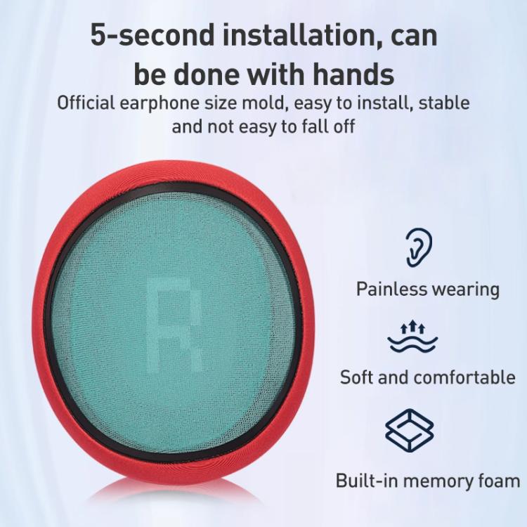 1 Pair Ice Silk Cloth Earphone Replacement Earpads Pads For Skullcandy Slyr Pro(Red Blue Net) - Earmuff & Pad by buy2fix | Online Shopping UK | buy2fix