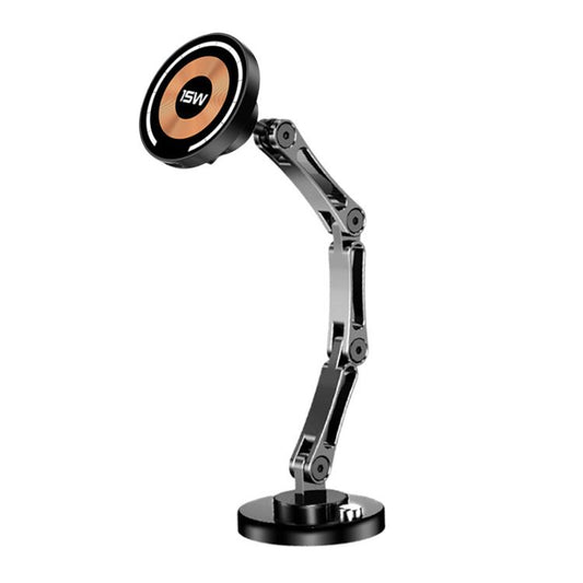360 Degree Rotating Adhesive Magnetic 15W Wireless Fast Charger Car Holder, Type:3-folding - Wireless Charger Holders by buy2fix | Online Shopping UK | buy2fix