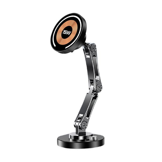 360 Degree Rotating Adhesive Magnetic 15W Wireless Fast Charger Car Holder, Type:2-folding - Wireless Charger Holders by buy2fix | Online Shopping UK | buy2fix
