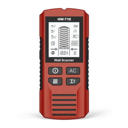 HW-710 5-in-1 Wall Scanner Metal Detector Stud Finder Measuring Instrument(Red) - Metal Detector by buy2fix | Online Shopping UK | buy2fix
