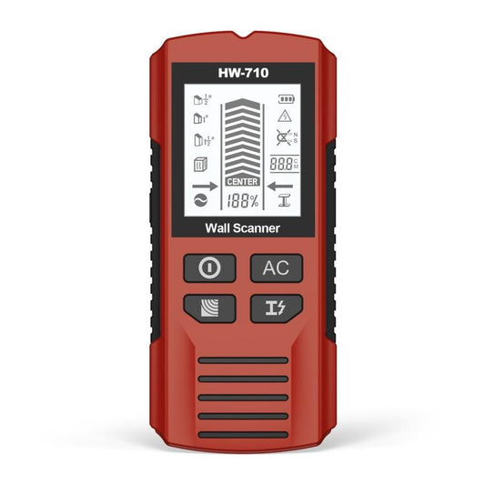 HW-710 5-in-1 Wall Scanner Metal Detector Stud Finder Measuring Instrument(Red) - Metal Detector by buy2fix | Online Shopping UK | buy2fix