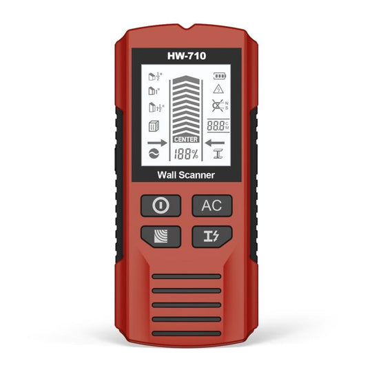 HW-710 5-in-1 Wall Scanner Metal Detector Stud Finder Measuring Instrument(Red)