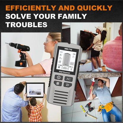 HW-710 5-in-1 Wall Scanner Metal Detector Stud Finder Measuring Instrument(Silver) - Metal Detector by buy2fix | Online Shopping UK | buy2fix