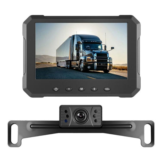 5 inch Digital Wired 1 to 1 Reversing Display Screen Car Central Control Machine Set, With Europe Short License Plate Holder - Car Monitor by buy2fix | Online Shopping UK | buy2fix