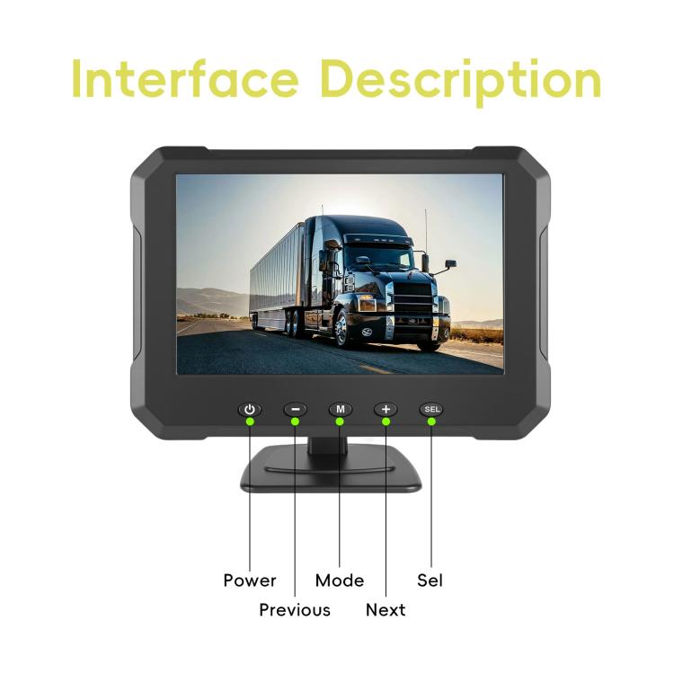 5 inch Digital Wired 1 to 1 Reversing Display Screen Car Central Control Machine Set, With North America Long License Plate Holder - Car Monitor by buy2fix | Online Shopping UK | buy2fix
