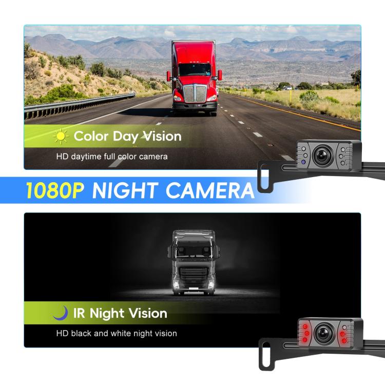 5 inch Digital Wired 1 to 1 Reversing Display Screen Car Central Control Machine Set, With North America Long License Plate Holder - Car Monitor by buy2fix | Online Shopping UK | buy2fix