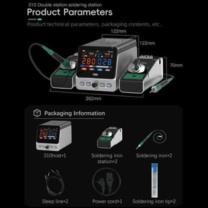 TBK 310 Intelligent Double-station Soldering Station, Plug:UK Plug - Electric Soldering Iron by TBK | Online Shopping UK | buy2fix