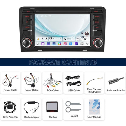 For Audi A3 8P 2003-2012 Android 15 7 inch Smart Central Control Car GPS Navigator Car MP5 Player, Memory:Standard+AHD+Microphone - Car MP3 & MP4 & MP5 by buy2fix | Online Shopping UK | buy2fix