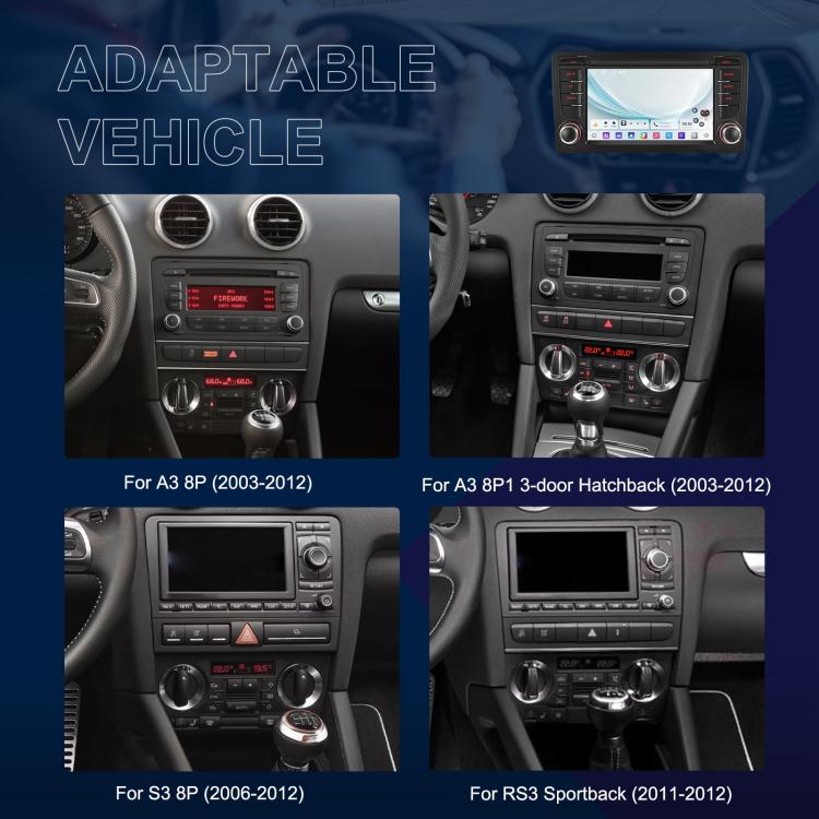 For Audi A3 8P 2003-2012 Android 15 7 inch Smart Central Control Car GPS Navigator Car MP5 Player, Memory:Standard - Car MP3 & MP4 & MP5 by buy2fix | Online Shopping UK | buy2fix