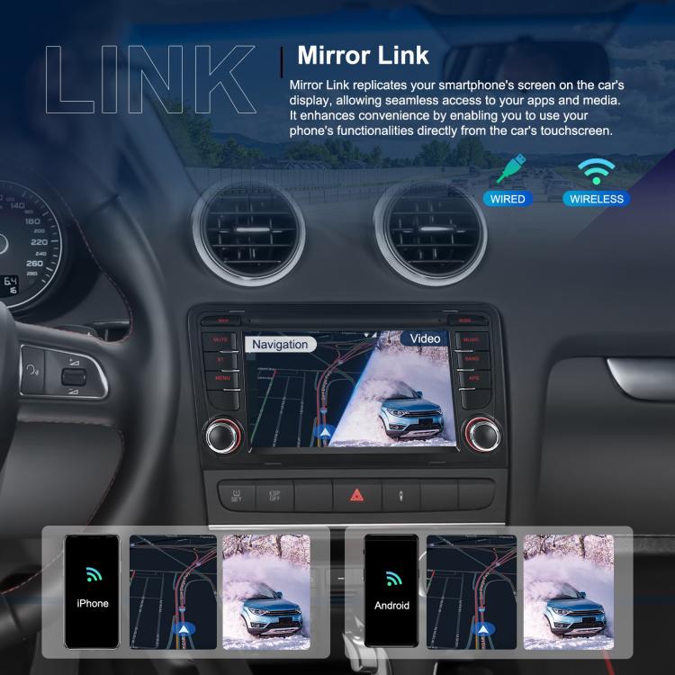 For Audi A3 8P 2003-2012 Android 15 7 inch Smart Central Control Car GPS Navigator Car MP5 Player, Memory:Standard - Car MP3 & MP4 & MP5 by buy2fix | Online Shopping UK | buy2fix