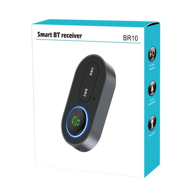 BR10 Car Bluetooth AUX Receiver Bluetooth Audio Adapter(Black) - Bluetooth Adapters by buy2fix | Online Shopping UK | buy2fix