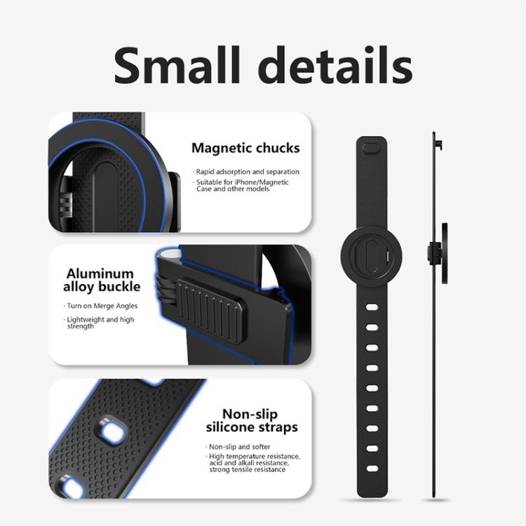 MagSafe Magnetic Wrist Strap Holder Portable Lazy Bracket(Black) - Universal Car Holders by buy2fix | Online Shopping UK | buy2fix