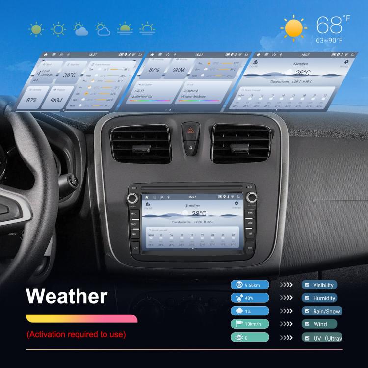 For Dacia Android 15 7 inch Wireless CarPlay Car Player Car Central Control Navigation Machine, Specification:Standard+AHD+Microphone - Car MP3 & MP4 & MP5 by buy2fix | Online Shopping UK | buy2fix