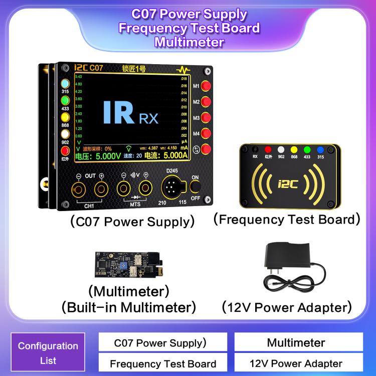 i2C C07 Locksmith No.1 Remote Control Frequency Tester Multimeter, Plug: EU Plug(Configuration 2) - Test Tools by i2C | Online Shopping UK | buy2fix