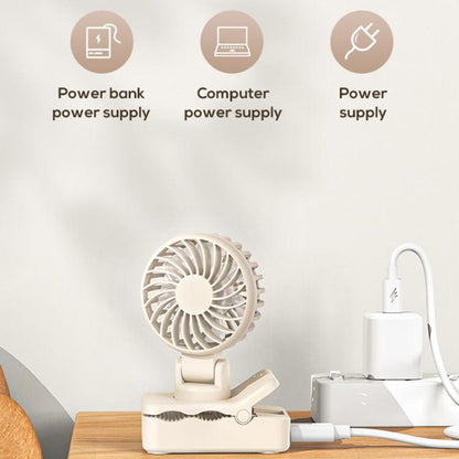DQ259 Multifunctional Mini Electric Clip Fan(Apricot) - Electric Fans by buy2fix | Online Shopping UK | buy2fix