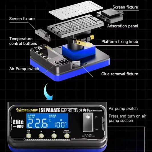 Mechanic Elite One 360 Rotating Screen Separate Machine Built-in Vacuum Pump, Plug:EU Plug - Separation Equipment by MECHANIC | Online Shopping UK | buy2fix