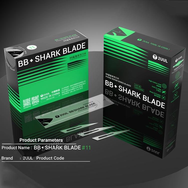 2uul 100 in 1 DA18 BB Shark Blade Series High-Carbon Steel No.11 Blade - Others by 2UUL | Online Shopping UK | buy2fix