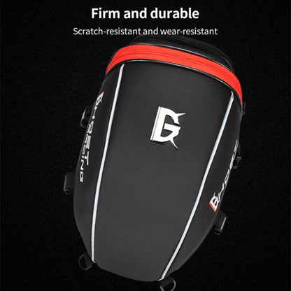 GHOST RACING GR-CWB06 PU Leather Motorcycle Tail Bag Rear Seat Travel Bag Backpack(Red) - Bags & Luggages by GHOST RACING | Online Shopping UK | buy2fix