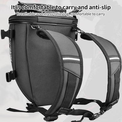 GHOST RACING GR-CWB06 PU Leather Motorcycle Tail Bag Rear Seat Travel Bag Backpack(Black) - Bags & Luggages by GHOST RACING | Online Shopping UK | buy2fix