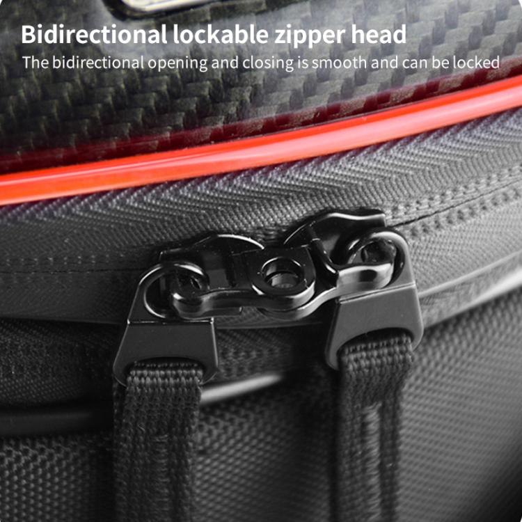 GHOST RACING GR-CWB07 LED Light Motorcycle Rear Seat Bag Riding Helmet Hard Shell Backpack, Style:Matte PU(Red Stripe) - Bags & Luggages by GHOST RACING | Online Shopping UK | buy2fix