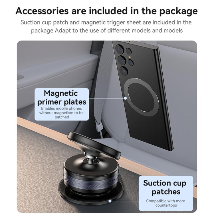 Yesido C224 Electric Vacuum Suction Cup MagSafe Car Mount with 360 Degree Rotating Base(Black) - Universal Car Holders by Yesido | Online Shopping UK | buy2fix