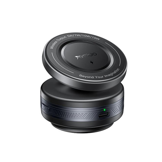 Yesido C310 15W Wireless Charging Vacuum Suction Cup MagSafe Car Holder with 360 Degree Rotating Base(Black)