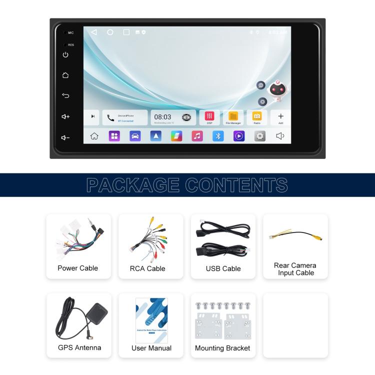 For Toyota COROLLA Android 15 7 inch Wireless CarPlay Car Player Car Central Control Navigation Machine, Specification:Standard - Car MP3 & MP4 & MP5 by buy2fix | Online Shopping UK | buy2fix