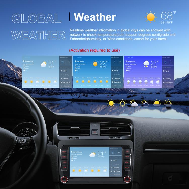 For Volkswagen Android 15 7 inch Horizontal Screen Car Player Car Central Control Navigation, Specification:Standard+AHD+Microphone - Car MP3 & MP4 & MP5 by buy2fix | Online Shopping UK | buy2fix
