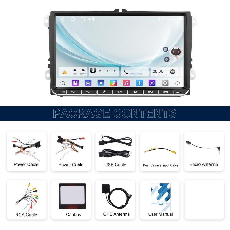 For Volkswagen Android 15 9 inch Screen Car Player Car Central Control Navigation, Specification:Standard+AHD+Microphone - Car MP3 & MP4 & MP5 by buy2fix | Online Shopping UK | buy2fix
