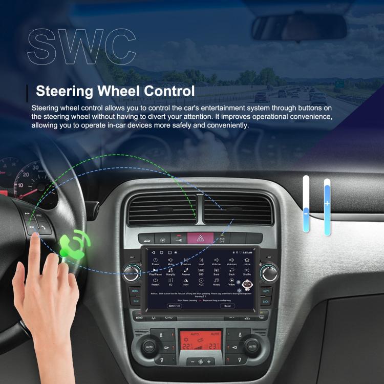 For Fiat Punto 2005-2009 Android 15 7 inch 2G+64G Car Central Control Audio Video Navigation, Specification:Standard - Car MP3 & MP4 & MP5 by buy2fix | Online Shopping UK | buy2fix