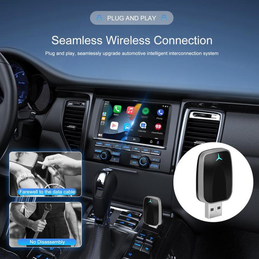 Car CarPlay and Android Auto Wired to Wireless Smart Box Adapter with Type-C Converter(Silver) - Bluetooth Adapters by buy2fix | Online Shopping UK | buy2fix