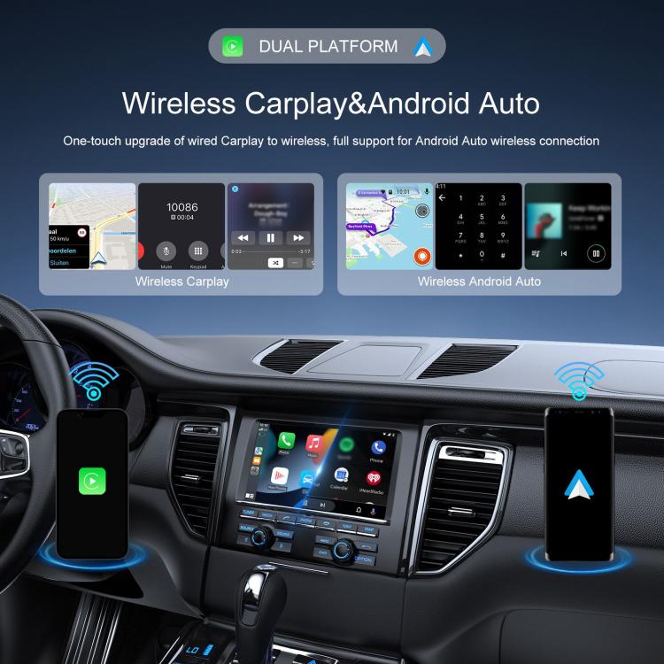 Car CarPlay and Android Auto Wired to Wireless Smart Box Adapter with Type-C Converter(Pink) - Bluetooth Adapters by buy2fix | Online Shopping UK | buy2fix