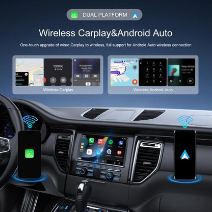 Car CarPlay and Android Auto Wired to Wireless Smart Box Adapter with Type-C Converter(Pink) - Bluetooth Adapters by buy2fix | Online Shopping UK | buy2fix