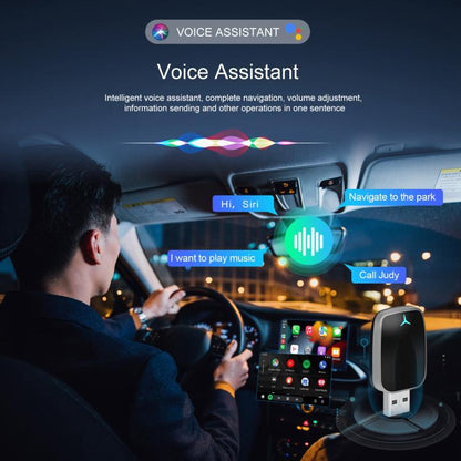 Car CarPlay and Android Auto Wired to Wireless Smart Box Adapter with Type-C Converter(Silver) - Bluetooth Adapters by buy2fix | Online Shopping UK | buy2fix