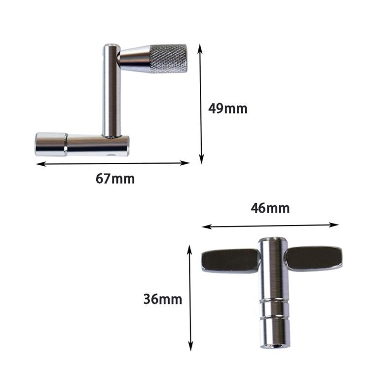 CT-826 T-shaped Square Hole Drum Key Universal Adjustment Wrench Tool for Drum Set(Silver) - Percussion Accessories by buy2fix | Online Shopping UK | buy2fix