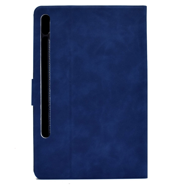 For Samsung Galaxy Tab S8 / Galaxy Tab S7 11.0 T870 Cowhide Texture Horizontal Flip Leather Case with Holder & Card Slots & Sleep / Wake-up(Blue) by buy2fix