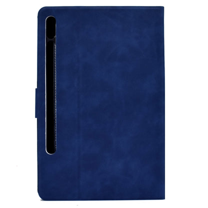 For Samsung Galaxy Tab S8 / Galaxy Tab S7 11.0 T870 Cowhide Texture Horizontal Flip Leather Case with Holder & Card Slots & Sleep / Wake-up(Blue) by buy2fix