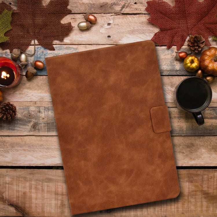 For iPad Air 2020 10.9 Cowhide Texture Horizontal Flip Leather Case with Holder & Card Slots & Sleep / Wake-up(Brown) - iPad Air (2022) / (2020) 10.9 Cases by buy2fix | Online Shopping UK | buy2fix