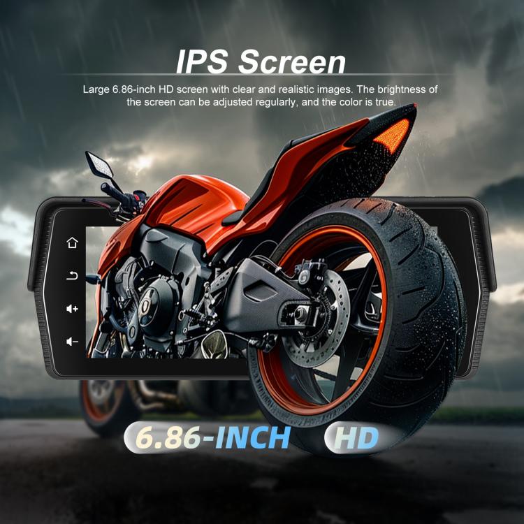 Portable Motorcycle Wireless CarPlay and Android Auto 6.86 inch HD Screen Waterproof Navigator(Black) - Electrical Instruments by buy2fix | Online Shopping UK | buy2fix
