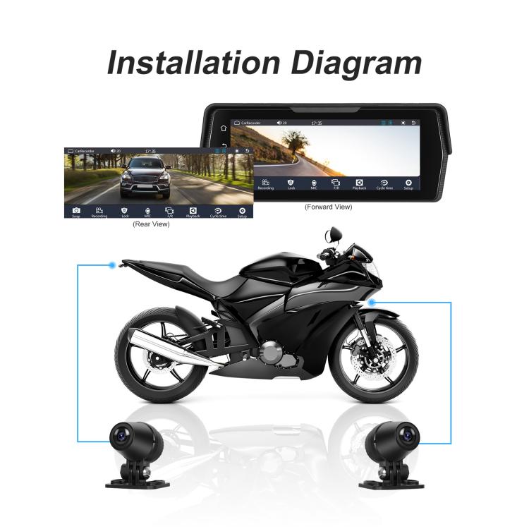Portable Motorcycle Wireless CarPlay and Android Auto 6.86 inch HD Screen Waterproof Navigator(Black) - Electrical Instruments by buy2fix | Online Shopping UK | buy2fix