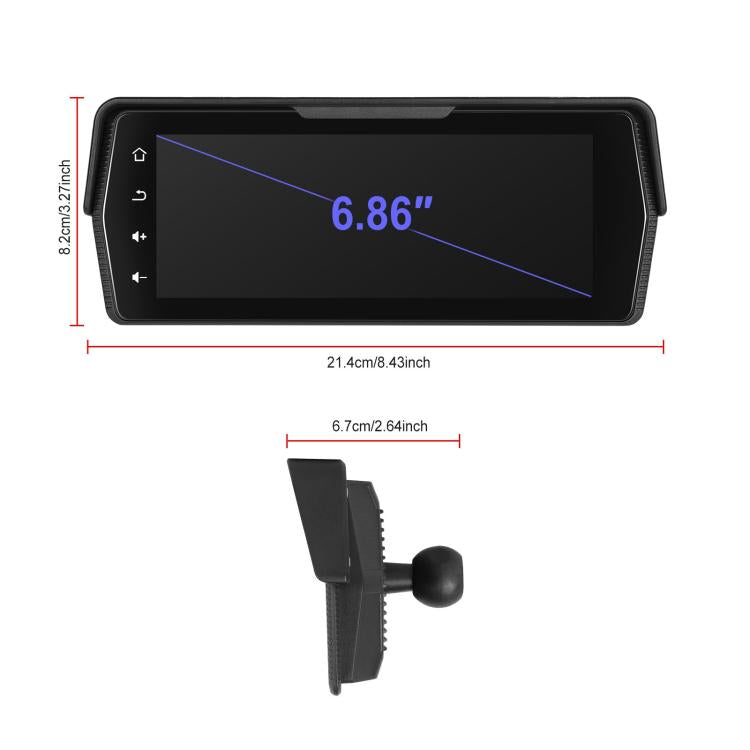 Portable Motorcycle Wireless CarPlay and Android Auto 6.86 inch HD Screen Waterproof Navigator(Black) - Electrical Instruments by buy2fix | Online Shopping UK | buy2fix