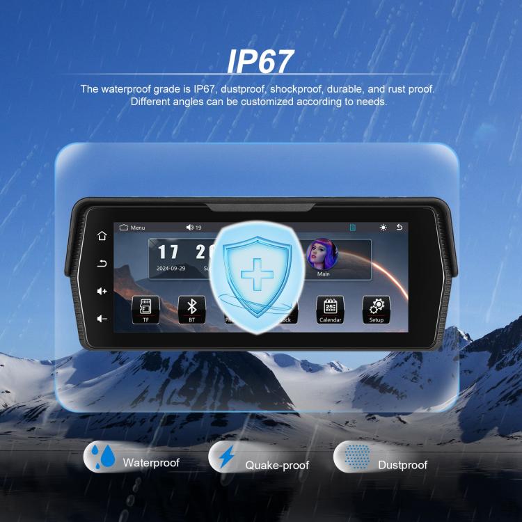 Portable Motorcycle Wireless CarPlay and Android Auto 6.86 inch HD Screen Waterproof Navigator(Black) - Electrical Instruments by buy2fix | Online Shopping UK | buy2fix