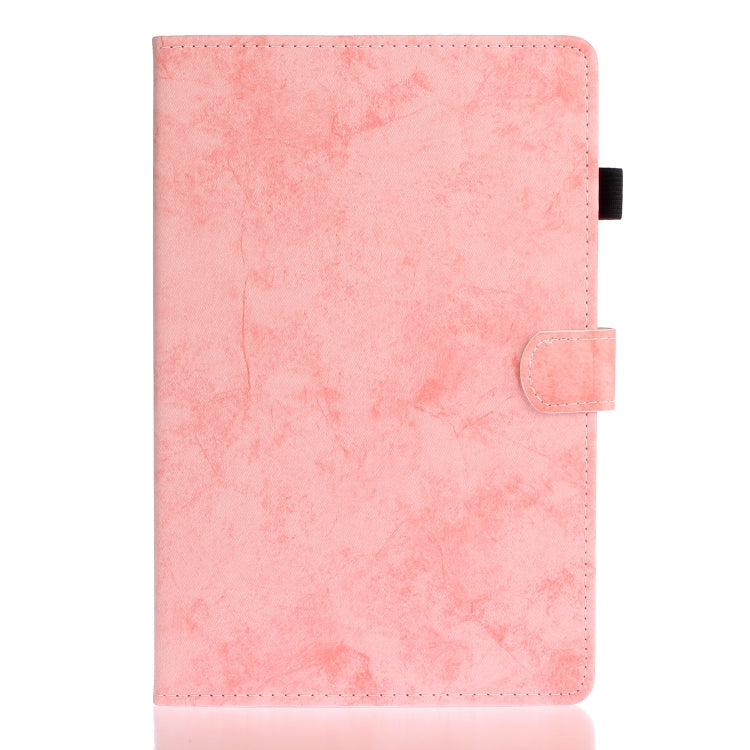 For Samsung Galaxy Tab S8 / Galaxy Tab S7 11.0 T870 Marble Style Cloth Texture Leather Case with Bracket & Card Slot & Pen Slot & Anti Skid Strip(Pink) - Galaxy Tab S8 Cases by buy2fix | Online Shopping UK | buy2fix