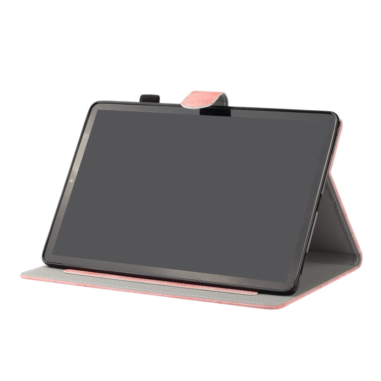 For Samsung Galaxy Tab S8 / Galaxy Tab S7 11.0 T870 Marble Style Cloth Texture Leather Case with Bracket & Card Slot & Pen Slot & Anti Skid Strip(Pink) - Galaxy Tab S8 Cases by buy2fix | Online Shopping UK | buy2fix