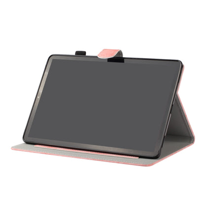 For Samsung Galaxy Tab S8 / Galaxy Tab S7 11.0 T870 Marble Style Cloth Texture Leather Case with Bracket & Card Slot & Pen Slot & Anti Skid Strip(Pink) - Galaxy Tab S8 Cases by buy2fix | Online Shopping UK | buy2fix