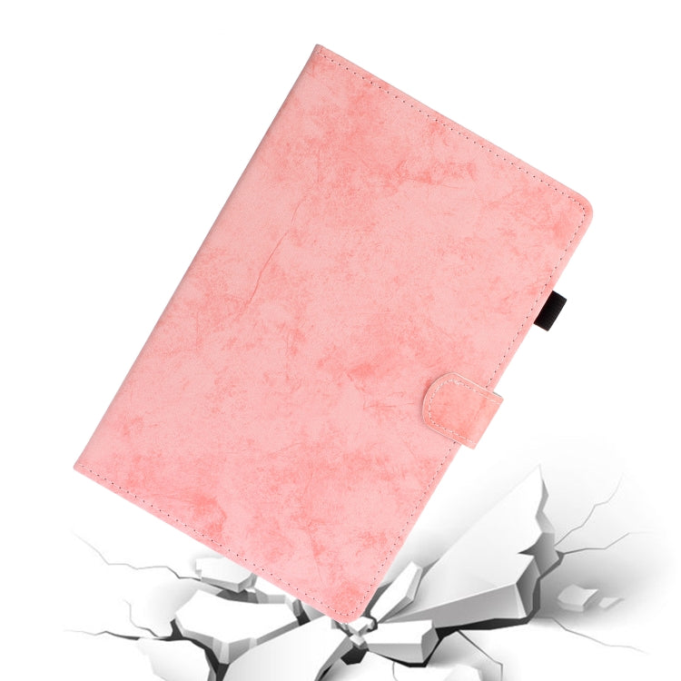 For Samsung Galaxy Tab S8 / Galaxy Tab S7 11.0 T870 Marble Style Cloth Texture Leather Case with Bracket & Card Slot & Pen Slot & Anti Skid Strip(Pink) - Galaxy Tab S8 Cases by buy2fix | Online Shopping UK | buy2fix