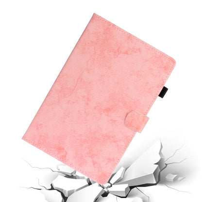 For Samsung Galaxy Tab S8 / Galaxy Tab S7 11.0 T870 Marble Style Cloth Texture Leather Case with Bracket & Card Slot & Pen Slot & Anti Skid Strip(Pink) - Galaxy Tab S8 Cases by buy2fix | Online Shopping UK | buy2fix