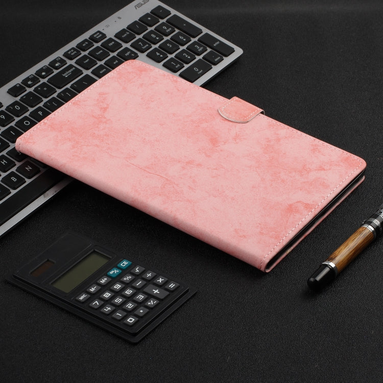 For Samsung Galaxy Tab S8 / Galaxy Tab S7 11.0 T870 Marble Style Cloth Texture Leather Case with Bracket & Card Slot & Pen Slot & Anti Skid Strip(Pink) - Galaxy Tab S8 Cases by buy2fix | Online Shopping UK | buy2fix